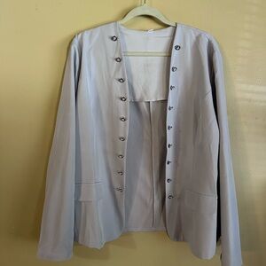 Cato Light Gray Button-Front Blazer